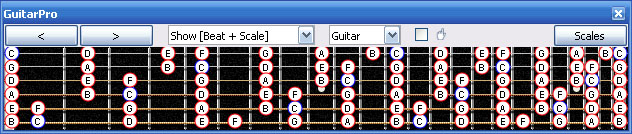 GuitarPro6 c major scale