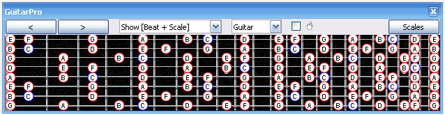 Guitar Pro 6 fingerboard