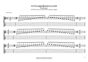 A minor blues scale box shape TAB