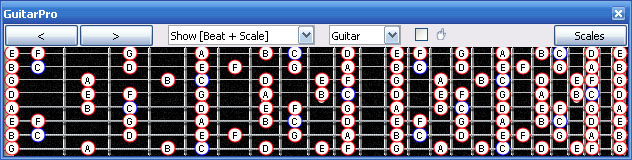 GuitarPro6 C major scale