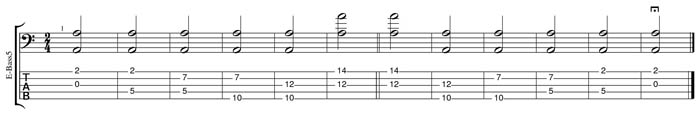 A natural octaves TAB