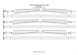 C major blues scale box shapes TAB pdf