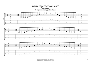 C major-minor arpeggio box shapes TAB pdf