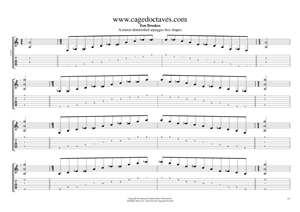 A minor-diminished arpeggio box shapes TAB pdf