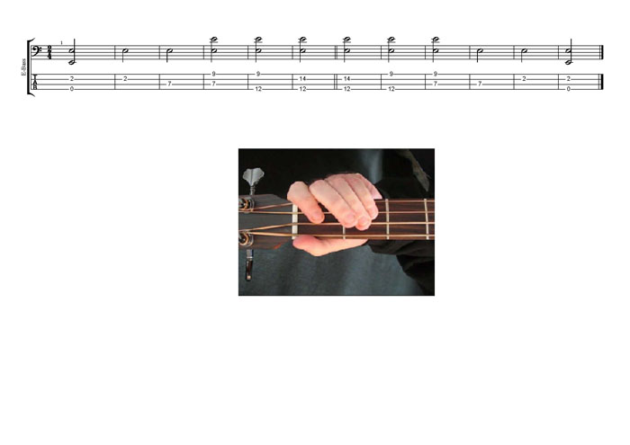 EDCAG4BASS E natural octaves TAB pdf