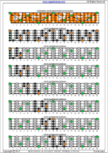 CAGED octaves C major scale fretboard intervals