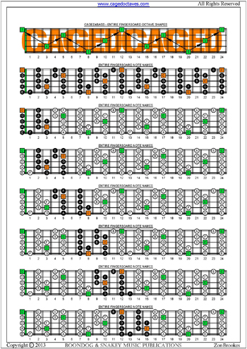 CAGED octaves C major scale fretboard notes