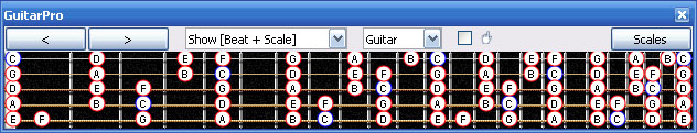 GuitarPro6 C major scale