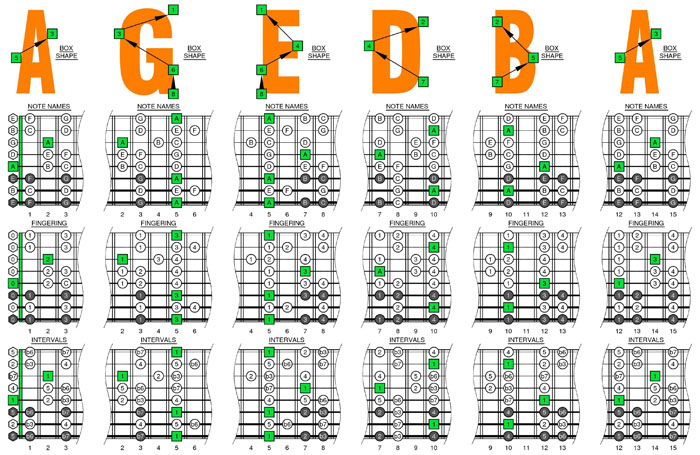 A minor scale box shapes