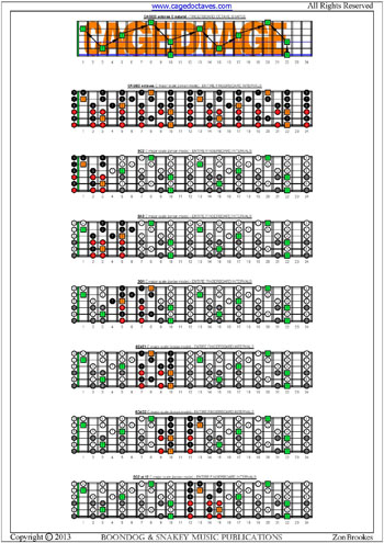 CAGED octaves fretboard C major scale intervals