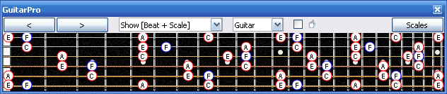 GuitarPro6 F major seventh arpeggio