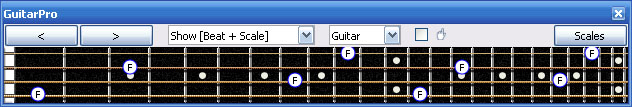 GuitarPro6 F natural octaves