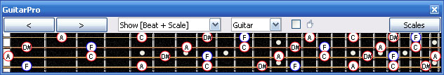 GuitarPro6 F dominant seventh arpeggio