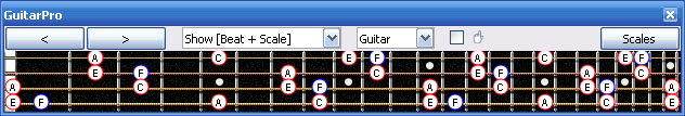 GuitarPro6 F major seventh arpeggio