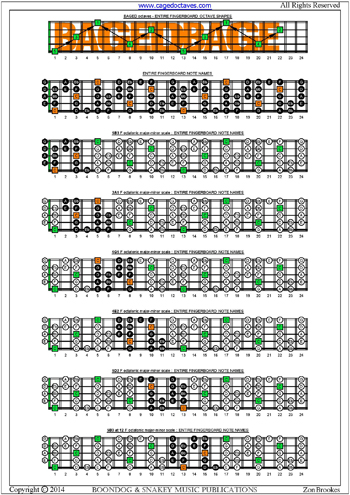 C octatonic major-minor scale fretboard box shapes notes pdf