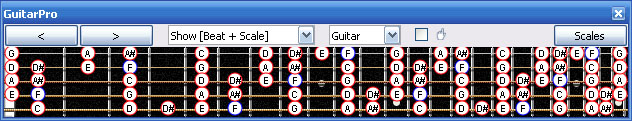 GuitarPro6 F bebop dominant scale