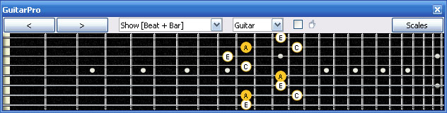 GuitarPro6 A minor arpeggio 7Bm5Bm2 box shape