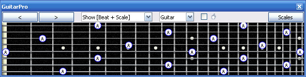 GuitarPro6 A  natural octaves