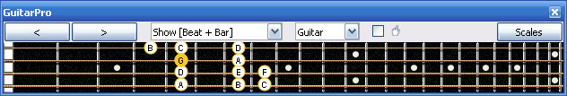GuitarPro6 G mixolydian mode 2D* box shape