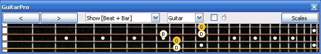 GuitarPro6 G major arpeggio 3A1 box shape