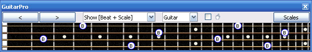 GuitarPro6 B natural octaves