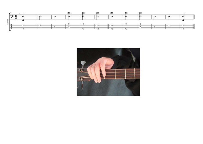 EDCAG4BASS E natural octaves TAB pdf