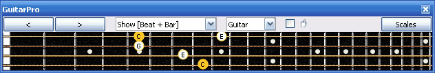 GuitarPro6 C major arpeggio 3nps : 4G1 box shape