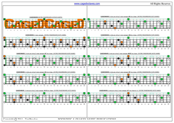 CAGED4BASS C major arpeggio 3nps box shapes : fretboard notes