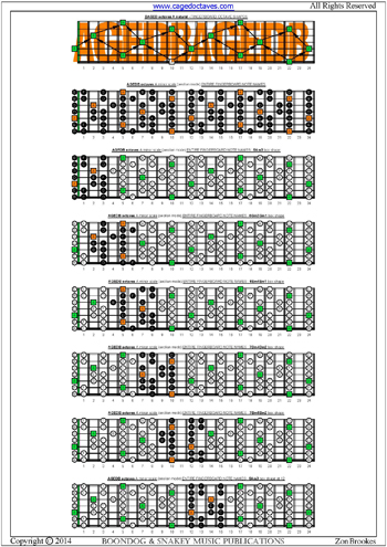 AGEDB octaves A minor scale box shapes : entire fretboard notes