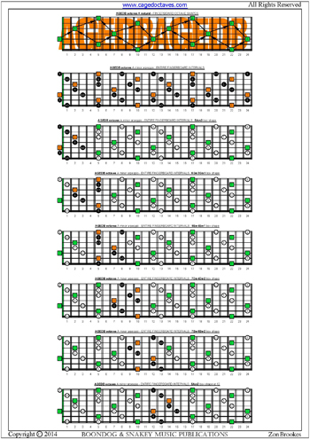 AGEDB octaves A minor scale box shapes : entire fretboard intervals