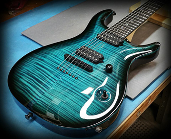 Carvin CT7 aqua flamed