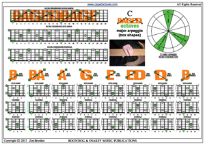 BAGED octaves C major arpeggio (3nps) box shapes pdf