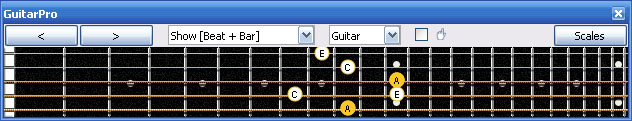 GuitarPro6 A minor arpeggio (3nps) : 5Bm3 box shape