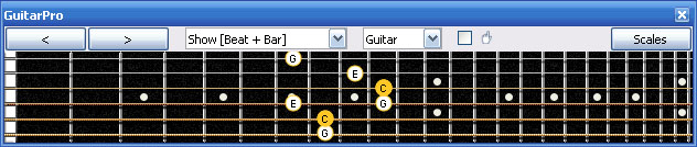 GuitarPro6 C major arpeggio (3nps) : 5E3 box shape
