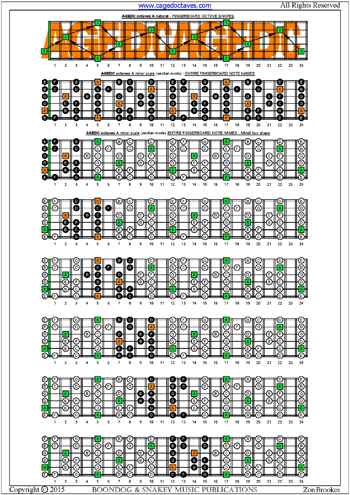 AGEDC octaves C major scale box shapes : entire fretboard notes