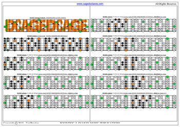 DCAGE octaves D dorian mode 3nps box shapes : fretboard notes