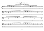 CAGED octaves B diminished arpeggio (3nps) box shapes TAB pdf