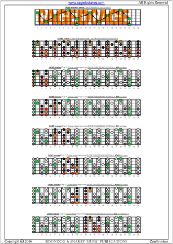 CAGED octaves fretboard C major scale intervals