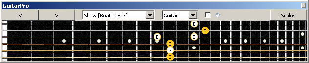 GuitarPro6 (Drop D) 3nps C major arpeggio : 6D4D2 box shape
