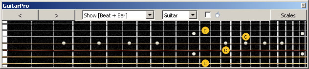 GuitarPro6 7B5B2:5A3 at 12 octave shapes