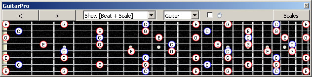 GuitarPro6 (Drop E : 8-string): C major arpeggio