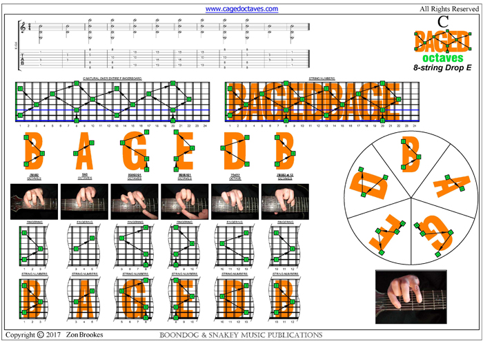 BAGED octaves (8-string: Drop E) : C natural octave shapes