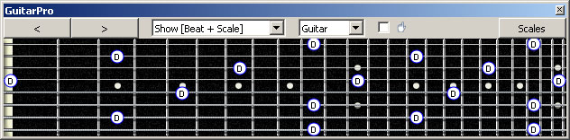 GuitarPro6 D natural octaves