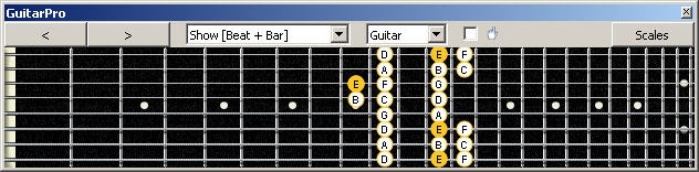 GuitarPro6 (8-string: Drop E) E phrygian mode : 8Gm6Gm3Gm1 box shape pdf