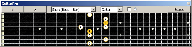 GuitarPro6 (8-string: Drop E) F major arpeggio : 5A3 box shape pdf