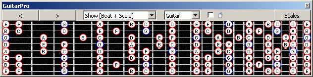 GuitarPro6 8-string Drop E: G mixolydian mode