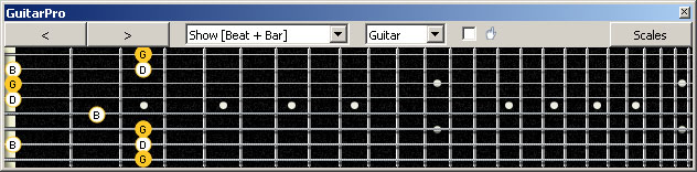 GuitarPro6 (8-string: Drop E) G major arpeggio : 8G6G3G1 box shape pdf