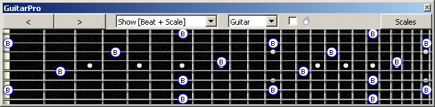 GuitarPro6 B natural octaves