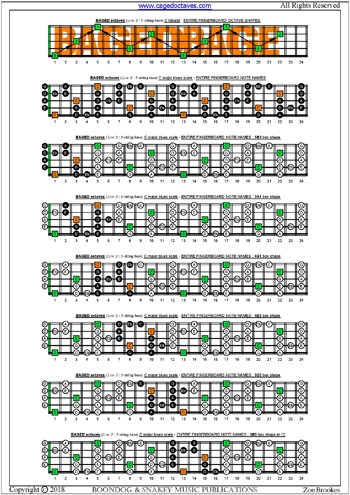 BAGED octaves (5-string bass: Low B) fingerboard C major bluesscale notes pdf