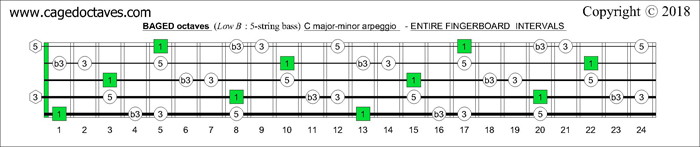 BAGED octaves fingerboard C major-minor arpeggio intervals